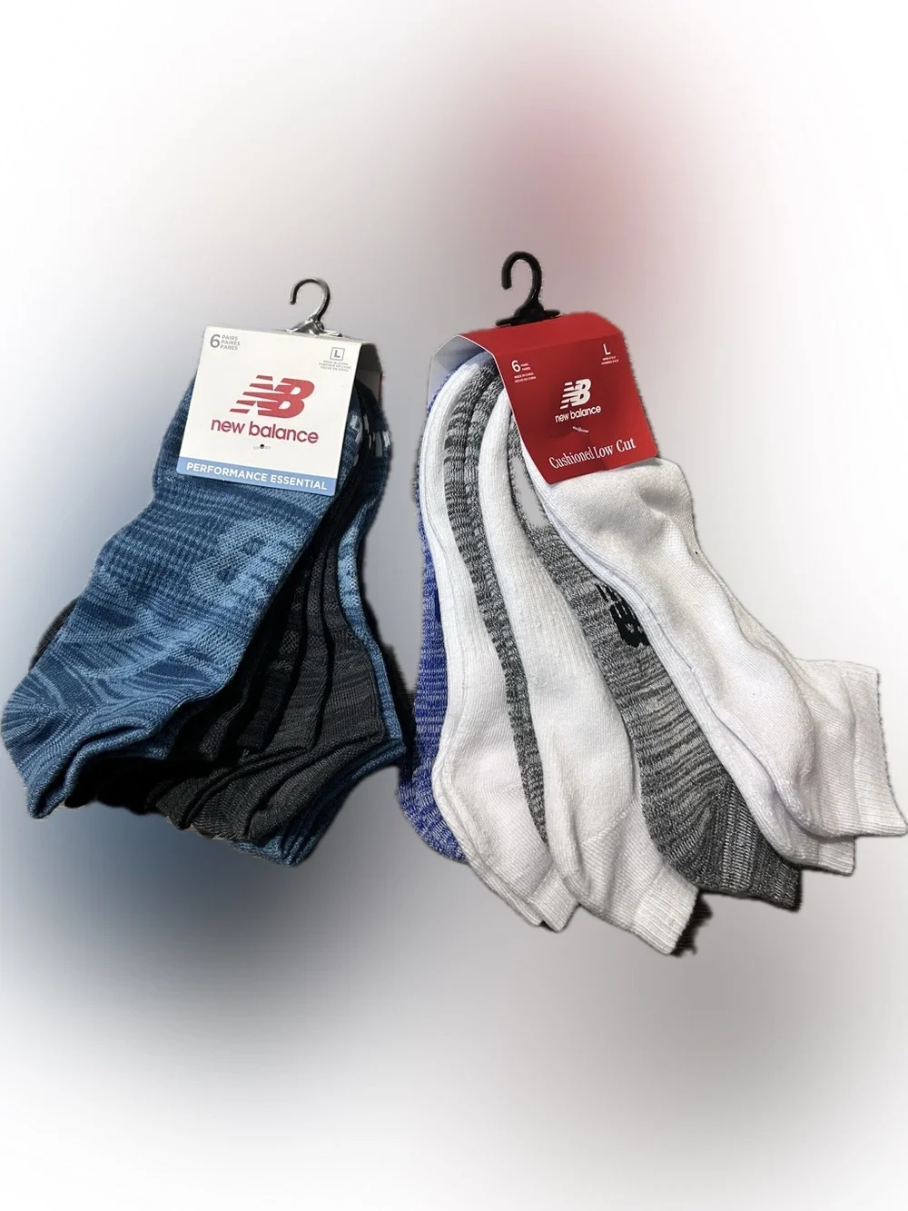 New Balance Men’s Low Cut Socks Pack - White, Gray & Blue